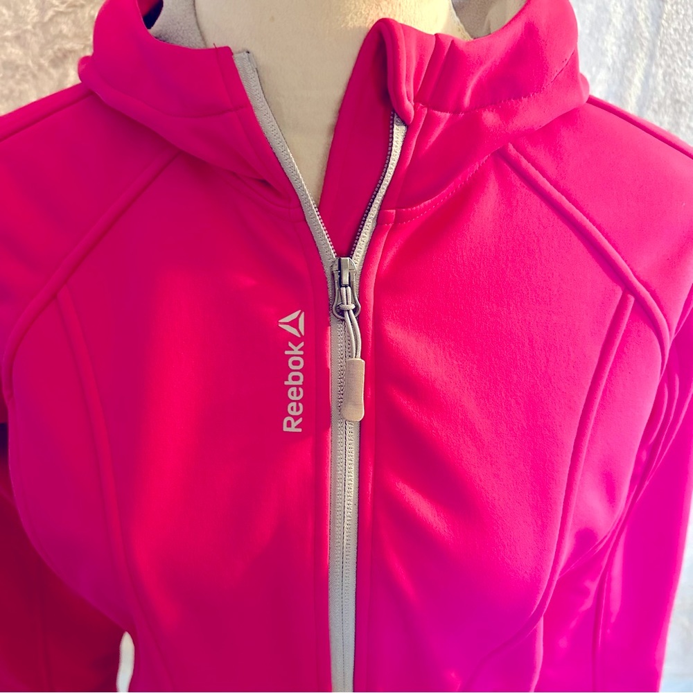 Girl’s Reebok Pink Neoprene Jacket with Hood, VGUC, L (14/16)